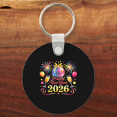 Happy New Year 2026 New Years Eve Party Countdown  Sleutelhanger (Voorkant)