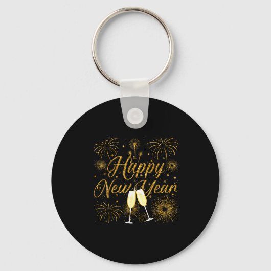 Happy New Year 2026 New Years Eve Party Countdown  Sleutelhanger (Voorkant)