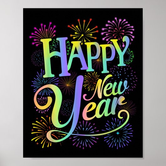Happy New Year 2026 Nieuwjaarsfeest Matching Poster (Voorkant)