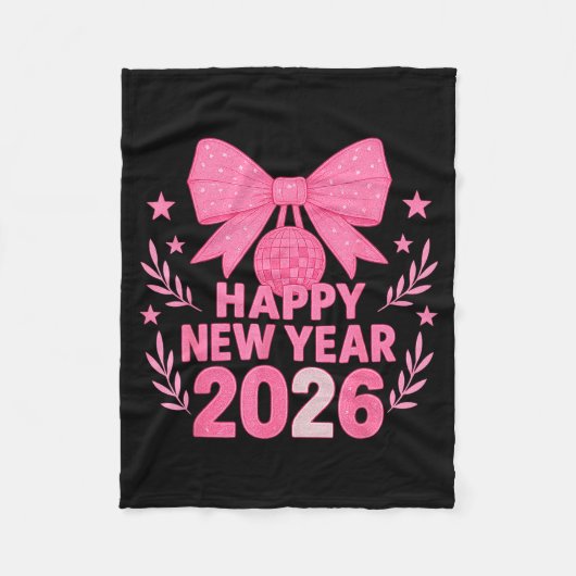 Happy New Year 2026 Nk Bow Coquette Family Fleece Deken (Voorkant)