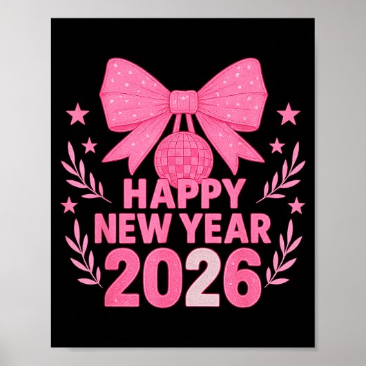 Happy New Year 2026 Nk Bow Coquette Family  Poster (Voorkant)