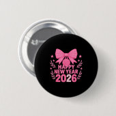 Happy New Year 2026 Nk Bow Coquette Family  Ronde Button 5,7 Cm (Voorkant /achterkant)