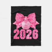 Happy New Year 2026 Nk Bow Patchwork Leopard Zebra Fleece Deken (Voorkant)