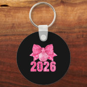 Happy New Year 2026 Nk Bow Patchwork Leopard Zebra Sleutelhanger (Voorkant)