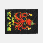 Happy New Year 2026 Octopus Drinking Champagne New Fleece Deken (Voorkant (Horizontaal))