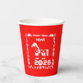Happy New Year 2026 Papieren Bekers (Voorkant)