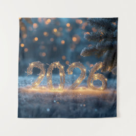 happy new year 2026 party backdrop wandkleed