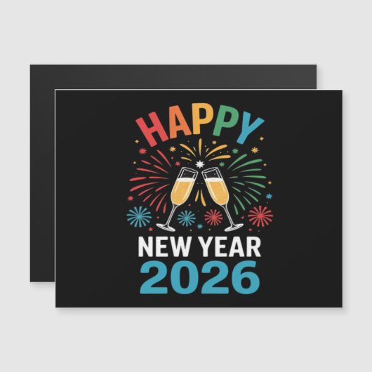 Happy New Year 2026 Party Funny New Years Eve 2026 Magnetische Uitnodiging (Voorkant / Achterkant)