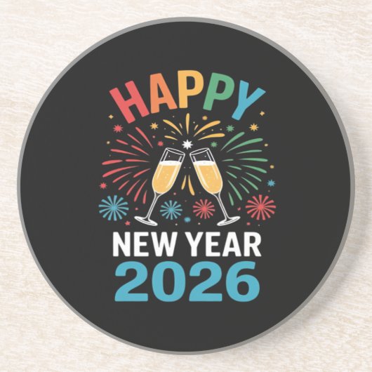 Happy New Year 2026 Party Funny New Years Eve 2026 Zandsteen Onderzetter (Voorkant)