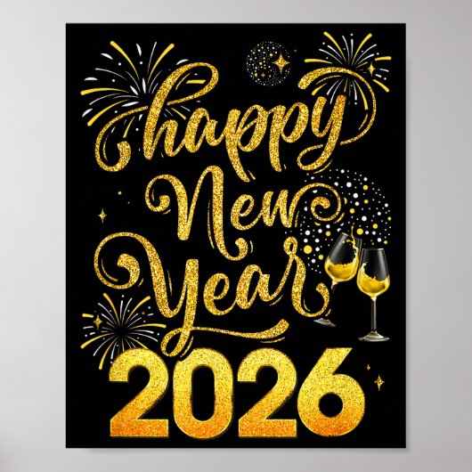Happy New Year 2026 Party New Years Eve Holiday  Poster (Voorkant)