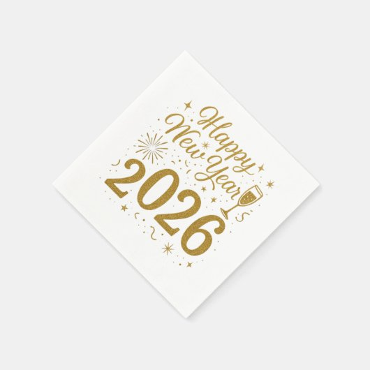 Happy New Year 2026 Party Servetten – Feestelijke  (Hoek)