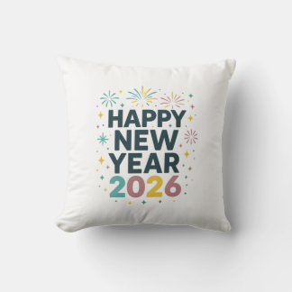 Happy New Year 2026 Pillow – Festive Fireworks Des Kussen