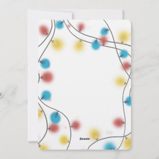 Happy New Year 2026 Pine Branches & Lights Feestdagenkaart (Achterkant)