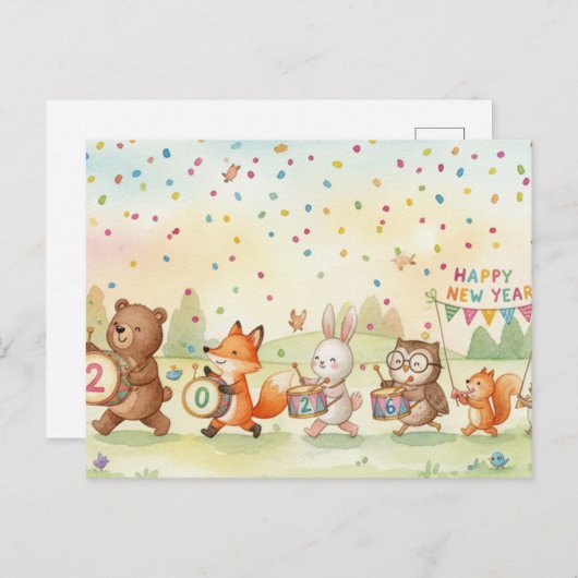 HAPPY NEW YEAR 2026 Postcard Briefkaart (Voorkant / Achterkant)