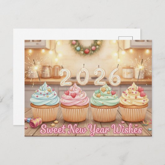 HAPPY NEW YEAR 2026 Postcard Briefkaart (Voorkant / Achterkant)