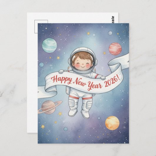 HAPPY NEW YEAR 2026 Postcard Briefkaart (Voorkant / Achterkant)
