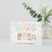 HAPPY NEW YEAR 2026 Postcard Briefkaart (Staand voorkant)