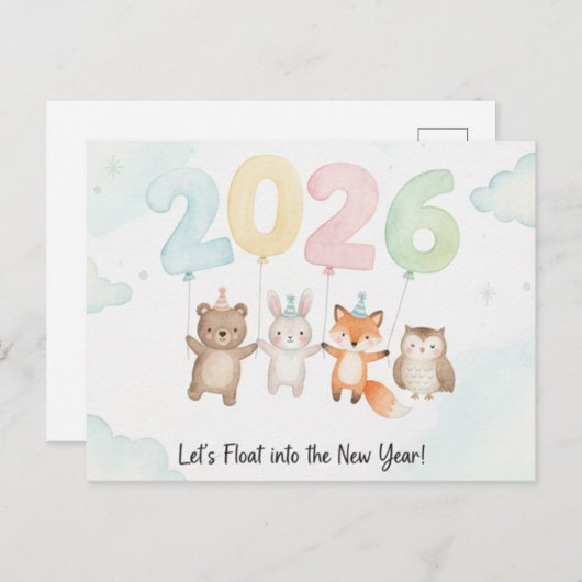HAPPY NEW YEAR 2026 Postcard Briefkaart (Voorkant / Achterkant)