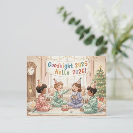 HAPPY NEW YEAR 2026 Postcard Briefkaart (Staand voorkant)