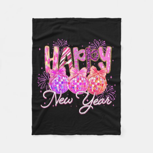 Happy New Year 2026 Preppy New Years Nk Coquette B Fleece Deken (Voorkant)
