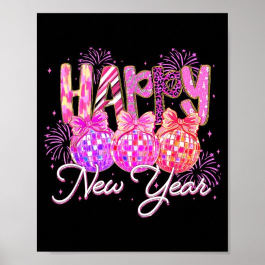 Happy New Year 2026 Preppy New Years Nk Coquette B Poster (Voorkant)