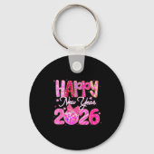 Happy New Year 2026 Preppy New Years Nk Coquette B Sleutelhanger (Voorkant)
