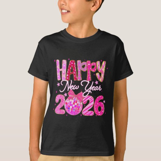 Happy New Year 2026 Preppy New Years Nk Coquette B T-shirt (Voorkant)