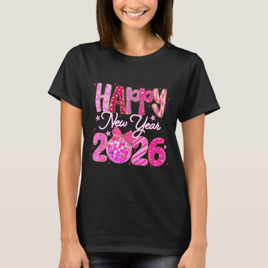 Happy New Year 2026 Preppy New Years Nk Coquette B T-shirt (Voorkant)