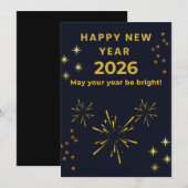 Happy New Year 2026 Printable Greeting Card | Mini Bedankkaart (Voorkant / Achterkant)