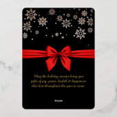 Happy New Year 2026, red ribbon Folie Feestdagenkaart (Achterkant)