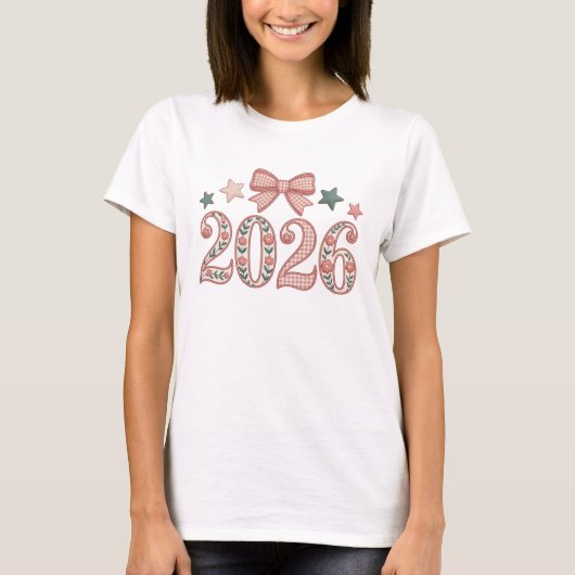 Happy New Year 2026 Retro Celebration T-shirt (Voorkant)