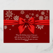 Happy New Year 2026 Retro Red Ribbon Folie Feestdagenkaart (Achterkant)