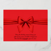 Happy New Year 2026 Retro Red Ribbon Folie Feestdagenkaart (Achterkant)