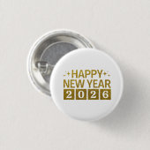 Happy New Year 2026 Ronde Button 3,2 Cm (Voorkant /achterkant)