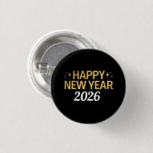 Happy New Year 2026 Ronde Button 3,2 Cm (Voorkant /achterkant)