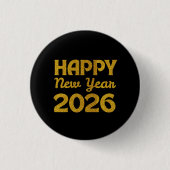 Happy New Year 2026 Ronde Button 3,2 Cm (Voorkant)