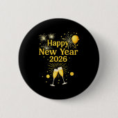 Happy New Year 2026 Ronde Button 5,7 Cm (Voorkant)