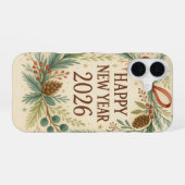 happy new year 2026 rustic iPhone 16 hoesje (Achterkant horizontaal)