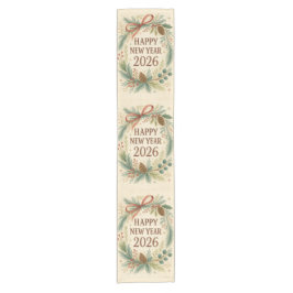 happy new year 2026 rustic table runner korte tafelloper