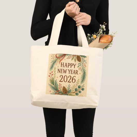happy new year 2026 rustic tote bag (Voorkant (product))