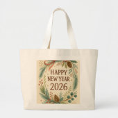 happy new year 2026 rustic tote bag (Voorkant)