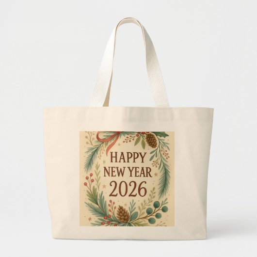 happy new year 2026 rustic tote bag (Voorkant)