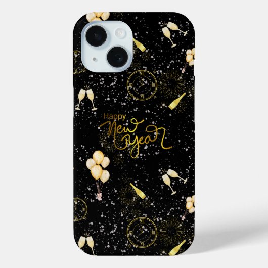 Happy New Year 2026 Seamless Pattern Case-Mate iPhone Case (Achterkant)