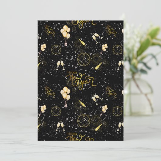 Happy New Year 2026 Seamless Pattern Kaart (Staand voorkant)