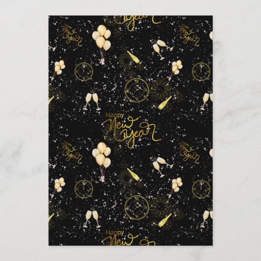 Happy New Year 2026 Seamless Pattern Kaart (Voorkant)