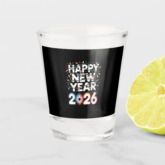 Happy New Year 2026 Shot Glas (Voorkant)