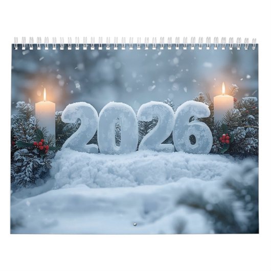 happy new year 2026 snowy calm kalender (Hoes)