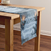 happy new year 2026 snowy pine table korte tafelloper (Voorbeeld)