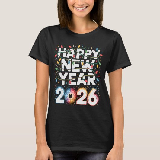 Happy New Year 2026 Sparkle Shirt For Women  (Voorkant)