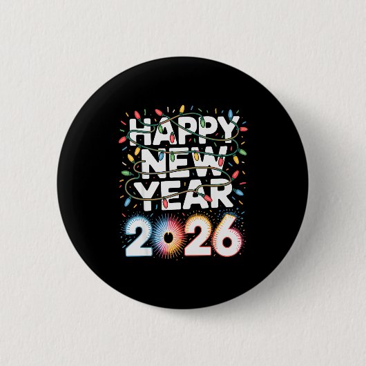 Happy New Year 2026 Sparkle Shirt For Women  Ronde Button 5,7 Cm (Voorkant)